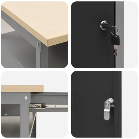 SZAFKA ROBOCZA Z SZUFLADĄ 10 SZT. CZARNY 200X 55X 200CM