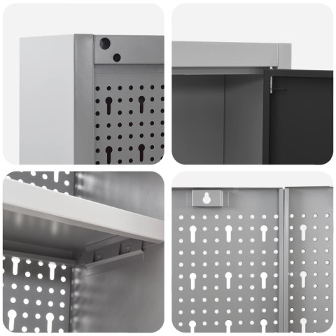 SZAFKA ROBOCZA Z SZUFLADĄ 10 SZT. CZARNY 200X 55X 200CM