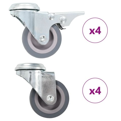 VidaXL 8 kółek skrętnych z otworem na śrubę, 50 mm