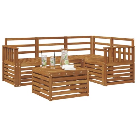 VidaXL Zestaw sof na zewnątrz 5 pcs Naturalny Lite Drewno Akacji