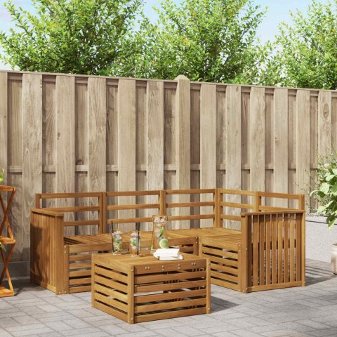 VidaXL Zestaw sof na zewnątrz 5 pcs Naturalny Lite Drewno Akacji
