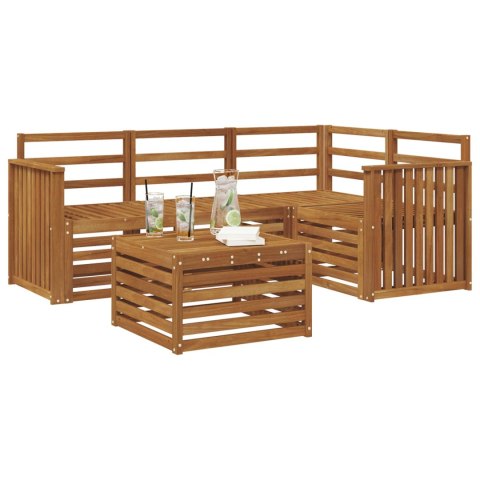 VidaXL Zestaw sof na zewnątrz 5 pcs Naturalny Lite Drewno Akacji
