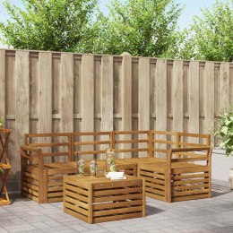 VidaXL Zestaw sof na zewnątrz 5 pcs Naturalny Lite Drewno Akacji