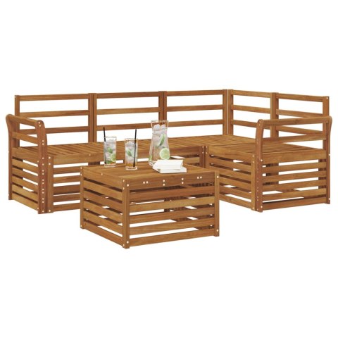 VidaXL Zestaw sof na zewnątrz 5 pcs Naturalny Lite Drewno Akacji