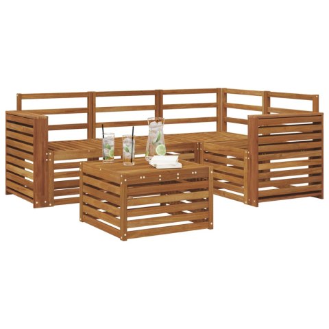 VidaXL Zestaw sof na zewnątrz 5 pcs Naturalny Lite Drewno Akacji