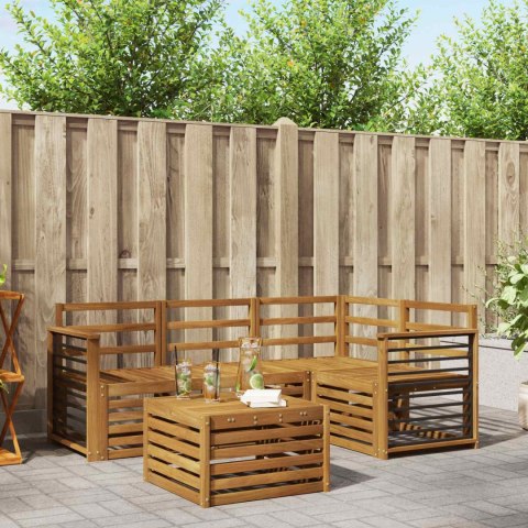 VidaXL Zestaw sof na zewnątrz 5 pcs Naturalny Lite Drewno Akacji
