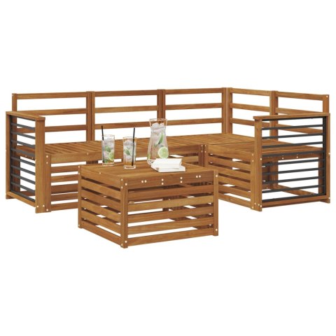 VidaXL Zestaw sof na zewnątrz 5 pcs Naturalny Lite Drewno Akacji