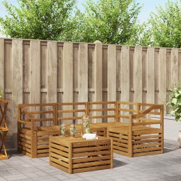 VidaXL Zestaw sof na zewnątrz 5 pcs Naturalny Lite Drewno Akacji