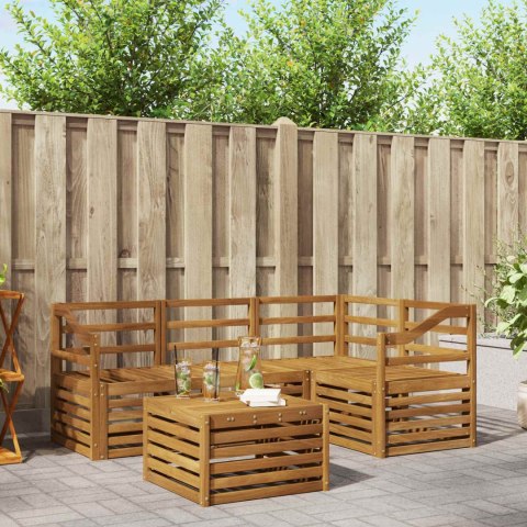 VidaXL Zestaw sof na zewnątrz 5 pcs Naturalny Lite Drewno Akacji