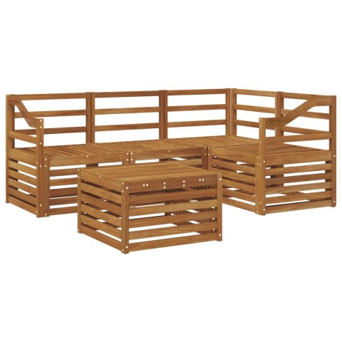 VidaXL Zestaw sof na zewnątrz 5 pcs Naturalny Lite Drewno Akacji