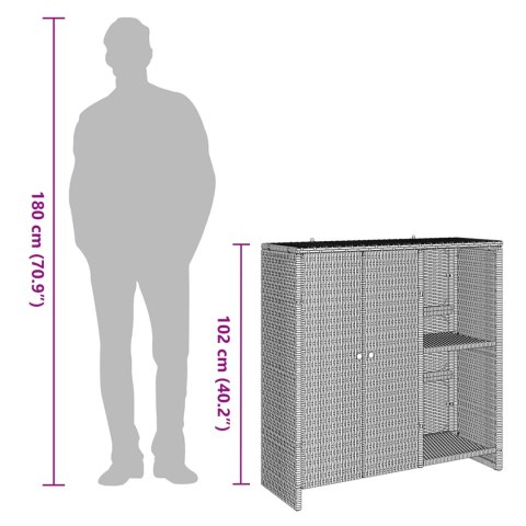 SZAFKA DO PRZECHOWYWANIA BRĄZOWY 100X36X102CM RATTAN