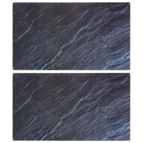 VidaXL Deski do krojenia 2 szt., szkło hartowane z motywem kamienia