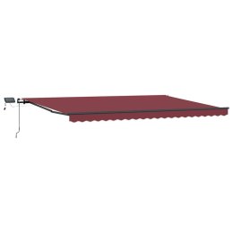VidaXL Ręcznie zwijana markiza z LED, burgundowa, 500x300 cm