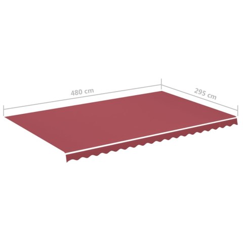 VidaXL Zapasowa tkanina na markizę, burgundowa, 5x3 m