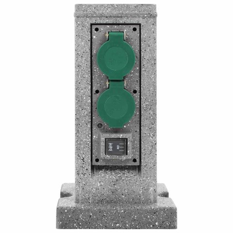 VidaXL Gniazdo ogrodowe z czujnikiem zmierzchu, kolumna, plastik