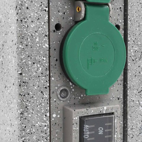 VidaXL Gniazdo ogrodowe z czujnikiem zmierzchu, kolumna, plastik