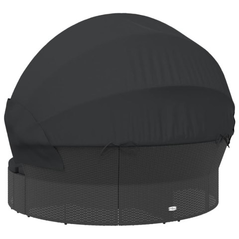 WYSPA SŁONECZNA LEŻAK OGRODOWY BALDACHIM 178CM RATAN SOFA MODUŁOWA PODUSZKI