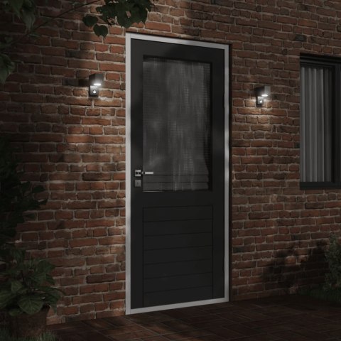 VidaXL Zewnętrzny kinkiet z czujnikiem, czarny, odlewane aluminium