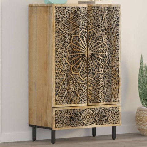 KOMODA 60X33X100 CM LITE DREWNO MANGO RĘCZNIE RZEŹBIONA RETRO SZAFKA STYLOWA