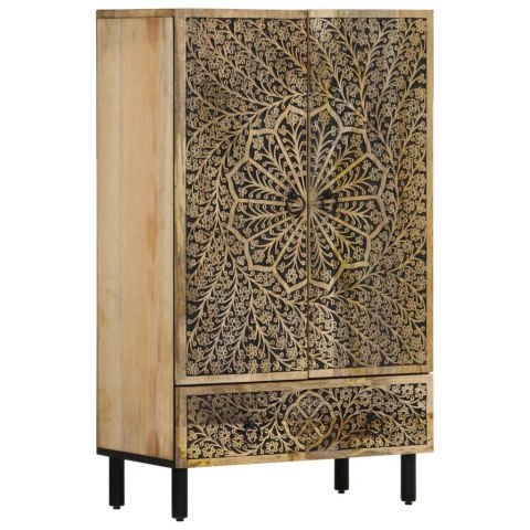 KOMODA 60X33X100 CM LITE DREWNO MANGO RĘCZNIE RZEŹBIONA RETRO SZAFKA STYLOWA