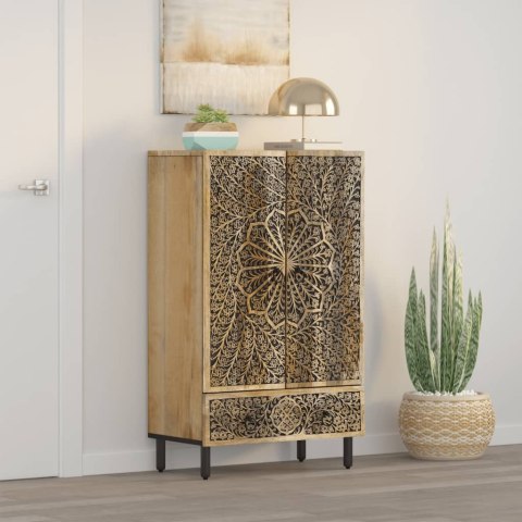 KOMODA 60X33X100 CM LITE DREWNO MANGO RĘCZNIE RZEŹBIONA RETRO SZAFKA STYLOWA