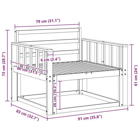 VidaXL Środkowa sofa ogrodowa Lite Drewno Akacji Naturalny