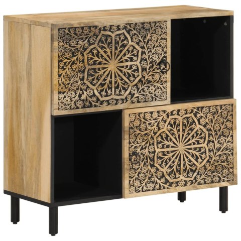 SZAFKA Z LITEGO DREWNA MANGO RĘCZNIE RZEŹBIONA RETRO KOMODA 80X33X75CM LOFT