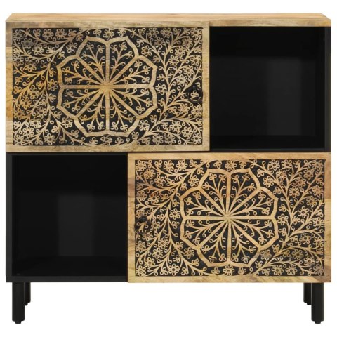 SZAFKA Z LITEGO DREWNA MANGO RĘCZNIE RZEŹBIONA RETRO KOMODA 80X33X75CM LOFT