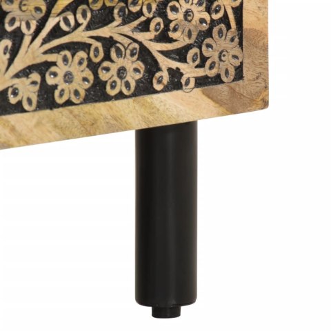 SZAFKA Z LITEGO DREWNA MANGO RĘCZNIE RZEŹBIONA RETRO KOMODA 80X33X75CM LOFT