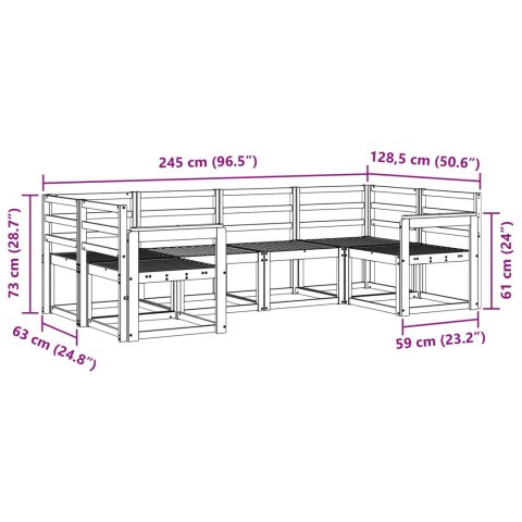 VidaXL Zestaw sof na zewnątrz 6 pcs Naturalny Lite Drewno Akacji