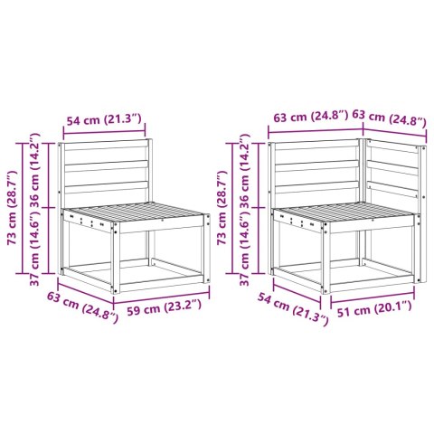 VidaXL Zestaw sof na zewnątrz 6 pcs Naturalny Lite Drewno Akacji