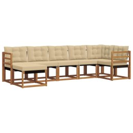 VidaXL Zestaw sof na zewnątrz z poduszką 7 pcs Naturalny i Beżowy