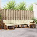 VidaXL Zestaw sof na zewnątrz z poduszką 7 pcs Naturalny i Kremowy