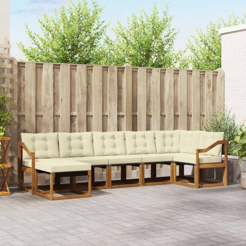 VidaXL Zestaw sof na zewnątrz z poduszką 7 pcs Naturalny i Kremowy