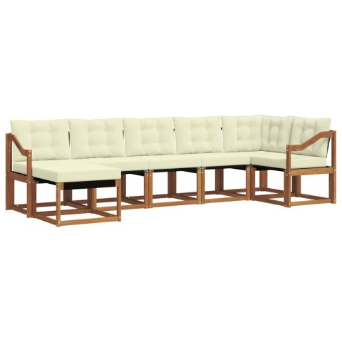 VidaXL Zestaw sof na zewnątrz z poduszką 7 pcs Naturalny i Kremowy