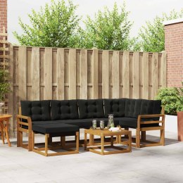 VidaXL Zestaw sof na zewnątrz z poduszką 7 pcs Naturalny i czarny