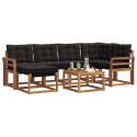 VidaXL Zestaw sof na zewnątrz z poduszką 7 pcs Naturalny i czarny