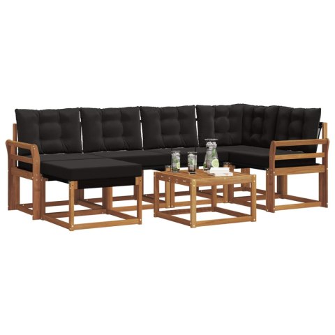 VidaXL Zestaw sof na zewnątrz z poduszką 7 pcs Naturalny i czarny