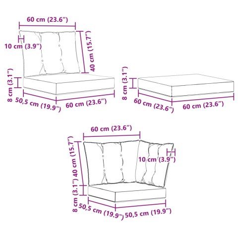 VidaXL Zestaw sof na zewnątrz z poduszką 7 pcs Naturalny i czarny