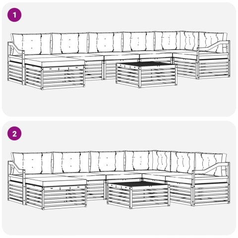 VidaXL Zestaw sof na zewnątrz z poduszką 8 pcs Naturalny i Beżowy