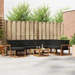 VidaXL Zestaw sof na zewnątrz z poduszką 9 pcs Naturalny i czarny