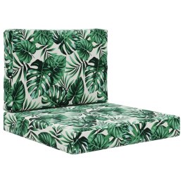 VidaXL Poduszka do sofy na zewnątrz 2 pcs Wzór liścia Poliester