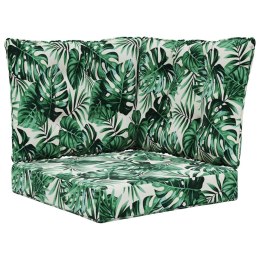 VidaXL Poduszka do sofy na zewnątrz 3 pcs Wzór liścia Poliester