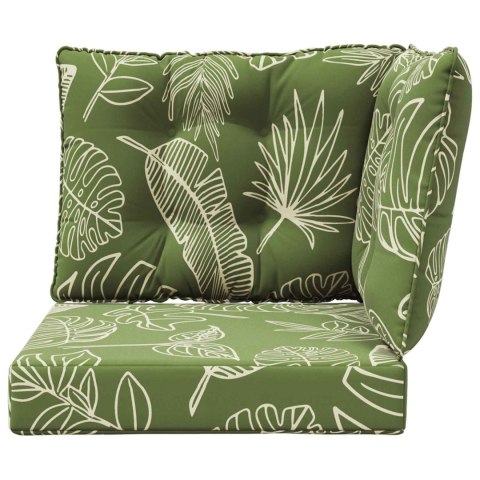 VidaXL Poduszka do sofy na zewnątrz 3 pcs Wzór liścia Poliester