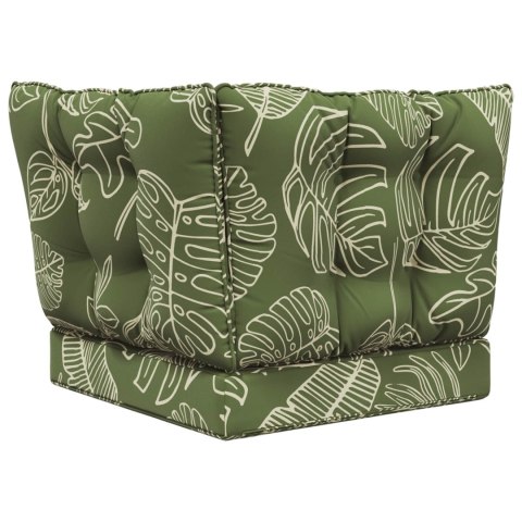 VidaXL Poduszka do sofy na zewnątrz 3 pcs Wzór liścia Poliester