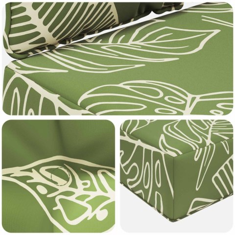 VidaXL Poduszka do sofy na zewnątrz 3 pcs Wzór liścia Poliester