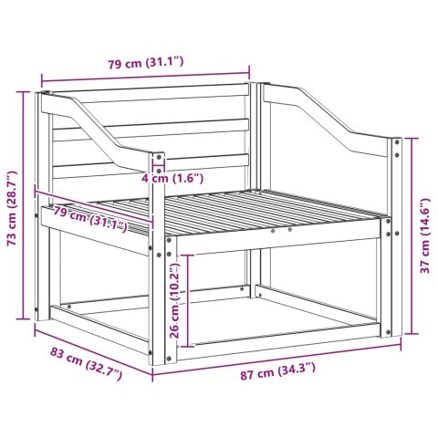 VidaXL Środkowa sofa ogrodowa Lite Drewno Akacji Naturalny