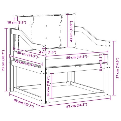 VidaXL Środkowa sofa ogrodowa Lite Drewno Akacji Naturalny