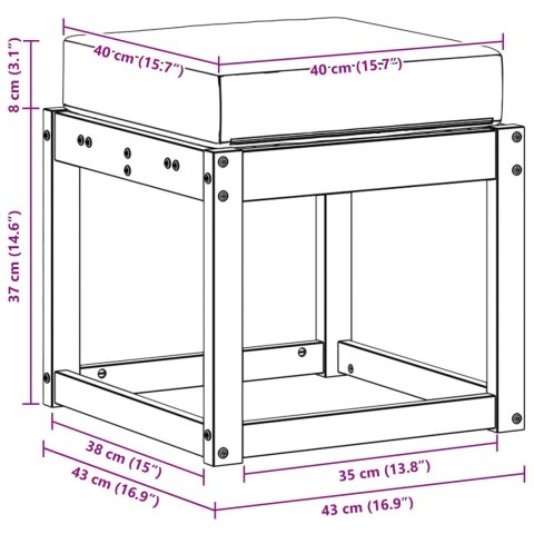 VidaXL Stołek Ławka na Zewnątrz Lite Drewno Akacji Naturalny