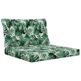 VidaXL Poduszka do sofy na zewnątrz 2 pcs Wzór liścia Poliester